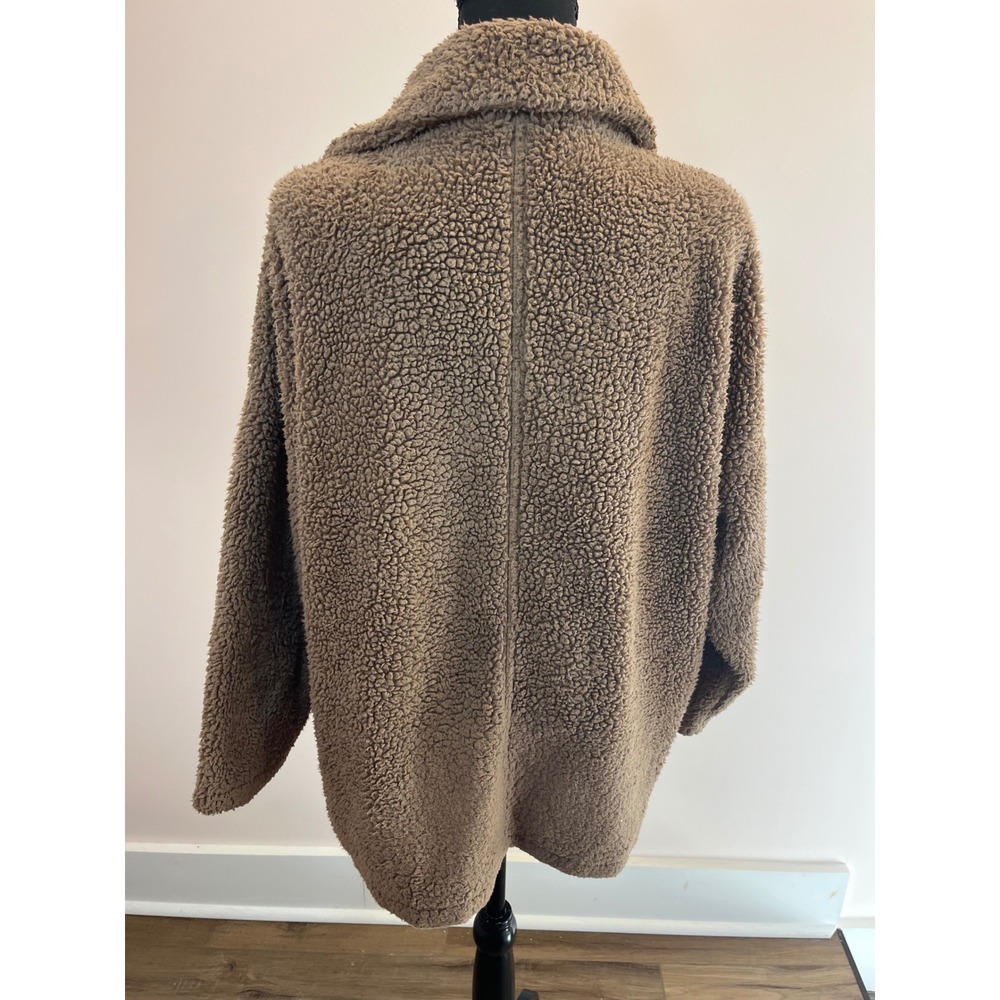 Z Supply Womens XS Brown Sherpa Teddy Bear Coat Open Front Jacket - Picture 6 of 7